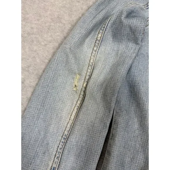 Y2K Hollister Junior Womens Size L Distressed Denim Jacket HCO Surf - Picture 5 of 10